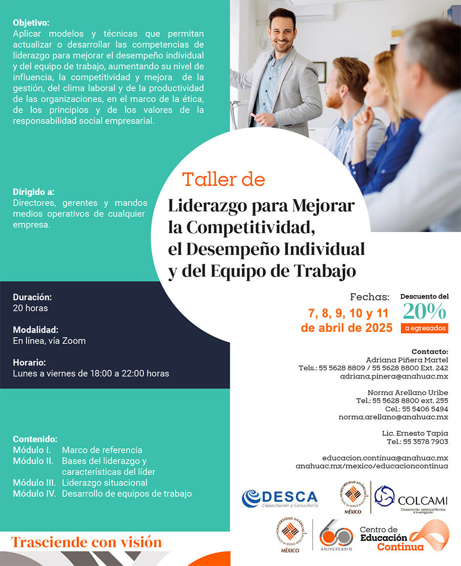 Taller Liderazgo para Mejorar la Competitividad, el Desempeño Individual